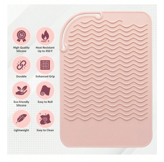 Silicone Heat Resistant Mat For Curling Irons